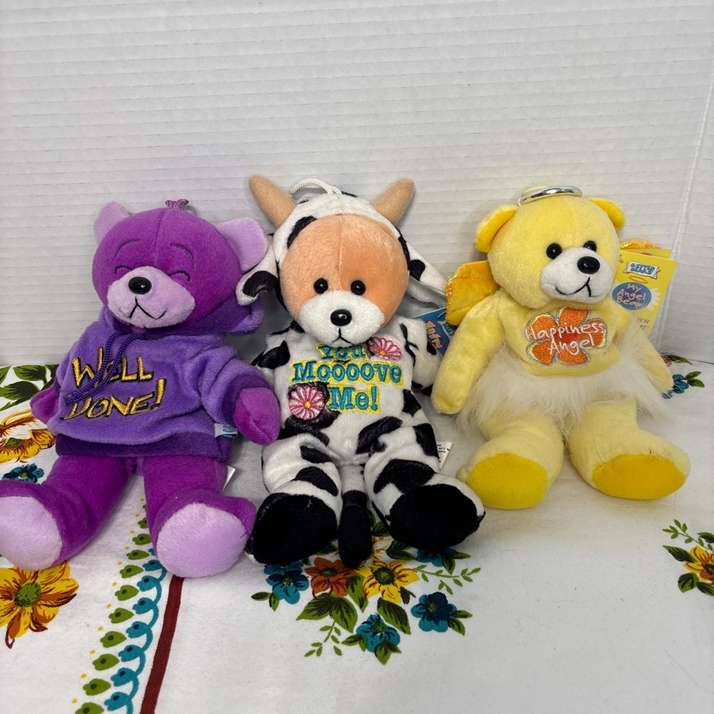 Vintage Standen House Ltd Stuffed Plush Bean Bag Bears Various Sentiments